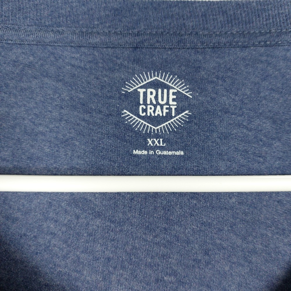 True Craft Mens Long Sleeve T-Shirt Size XXL Heather Blue Gold Cobra Graphic - Picture 6 of 6